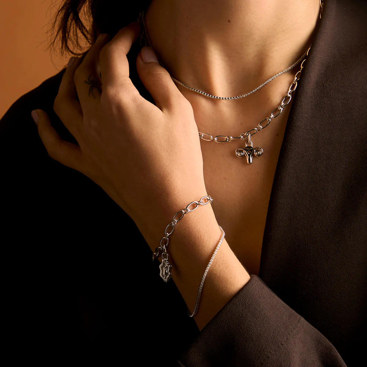 A&M x Hertility Uterus Charm in Silver - Image 3