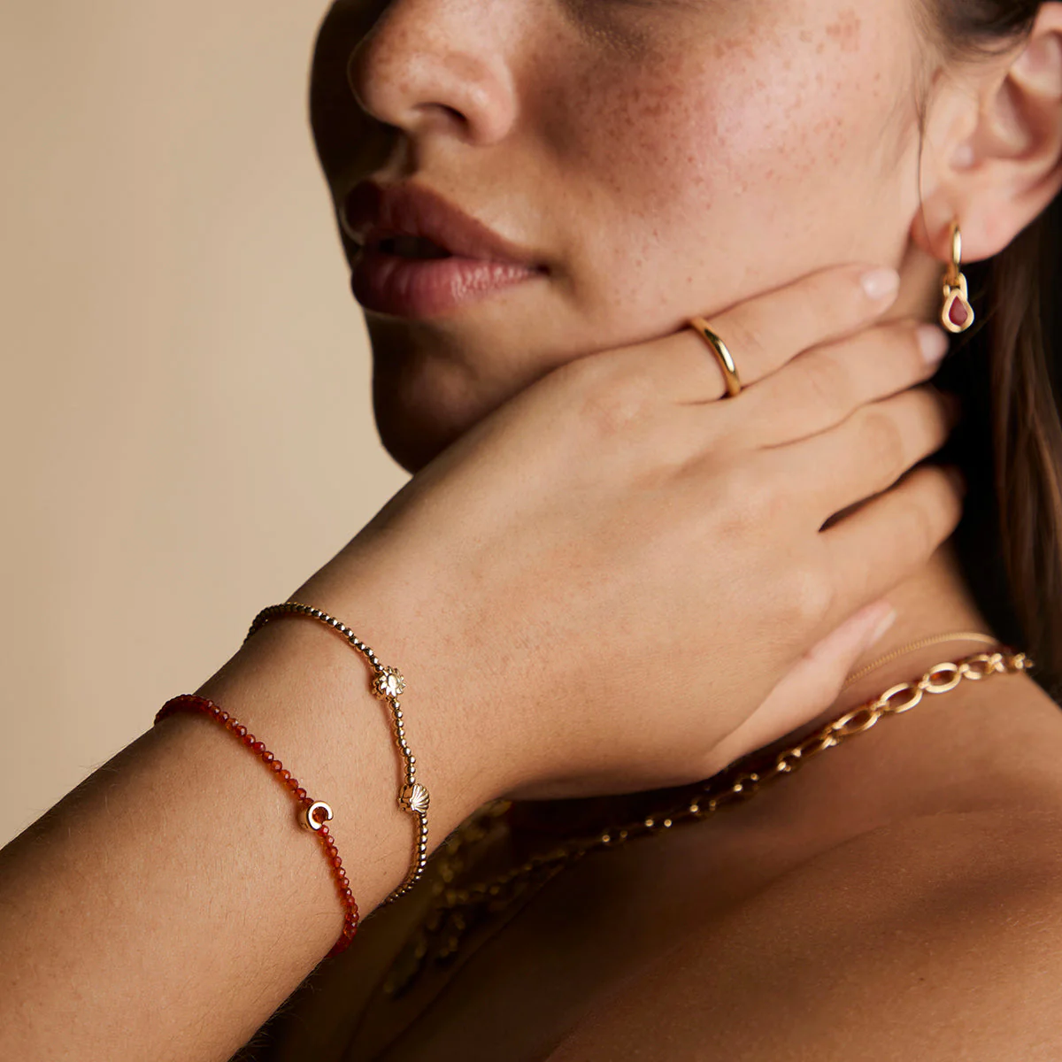 C Initial Click Charm in Solid Gold - Image 4