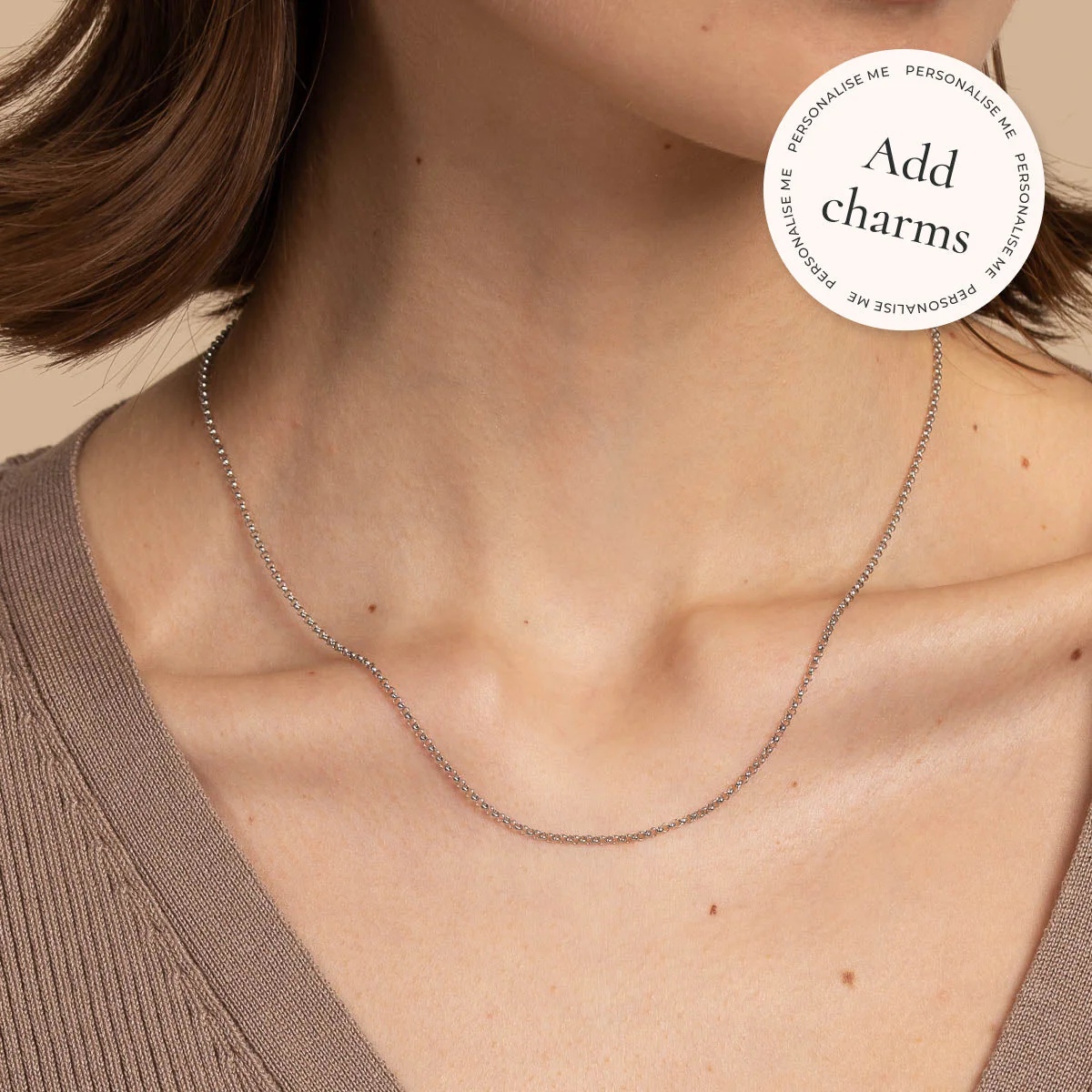 Chelsea Chain Necklace in Solid White Gold - Image 2