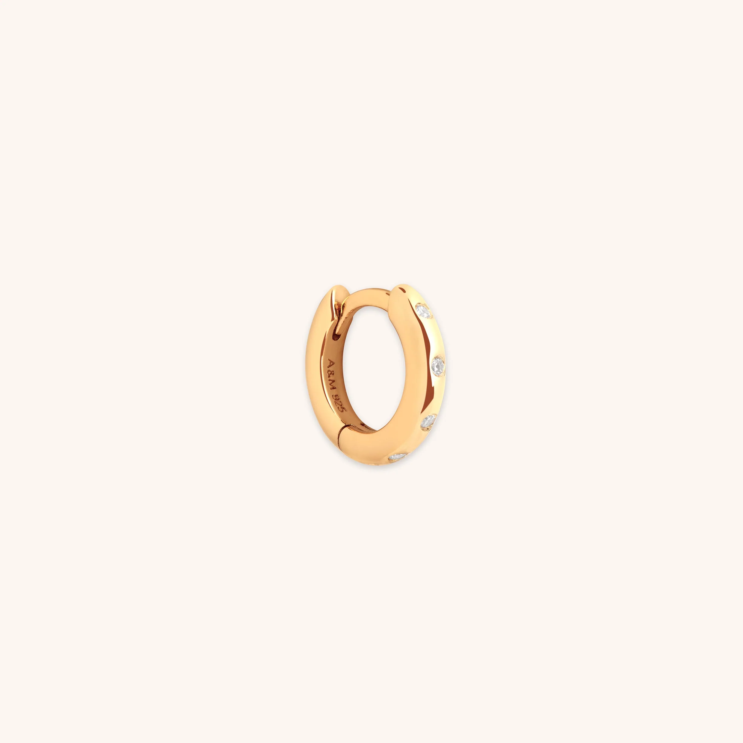 Crystal Set Hoop 6.5mm in Gold