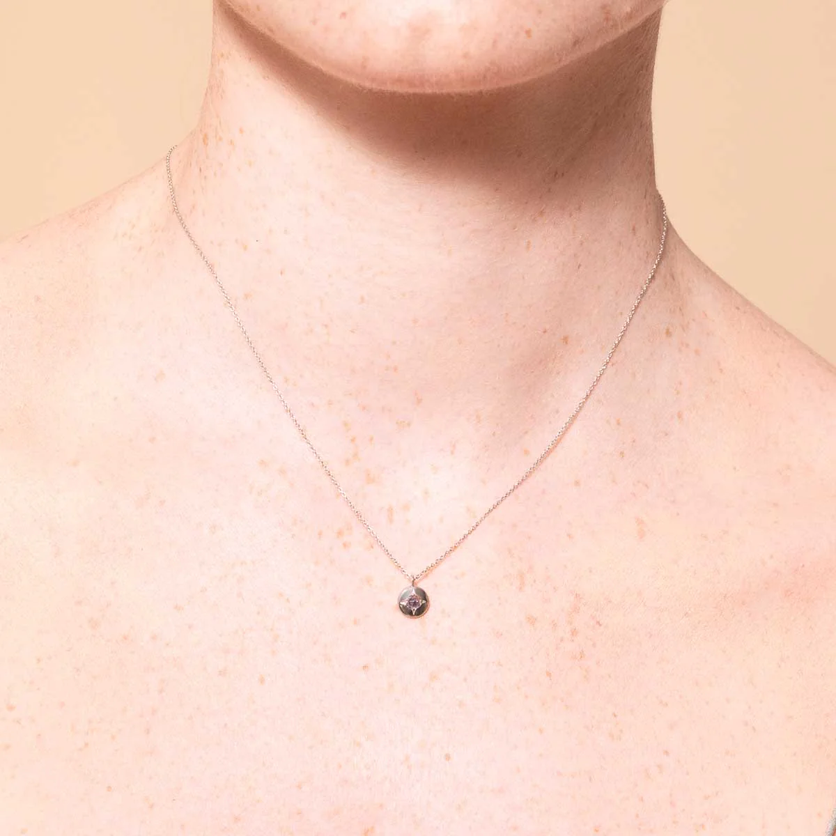 December Tanzanite Birthstone Necklace in Solid White Gold - Image 2