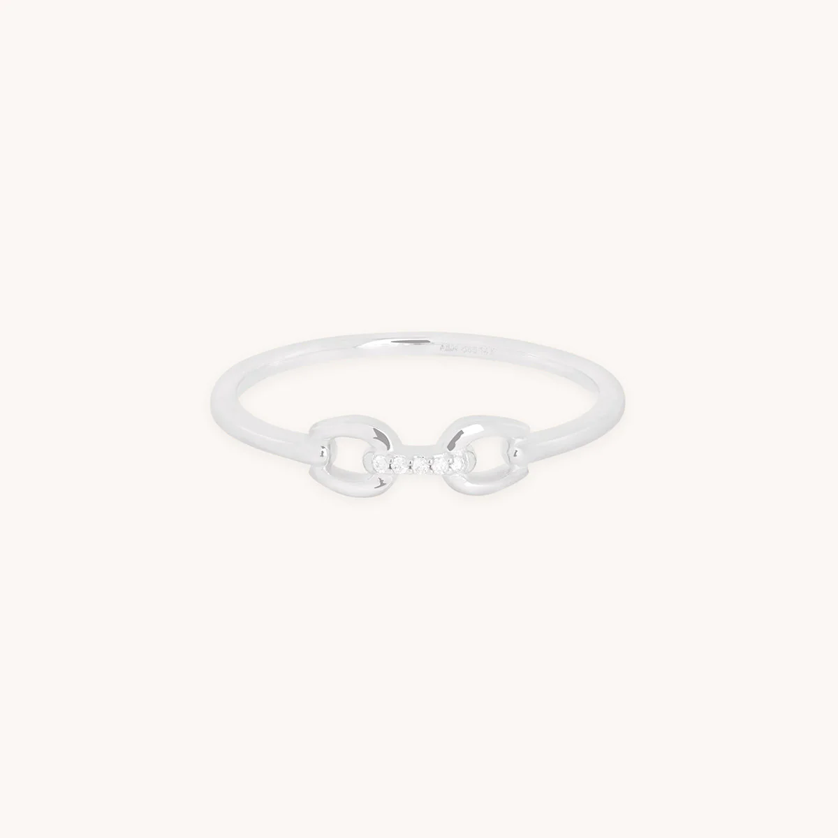 Diamond Hardware Ring in Solid White Gold