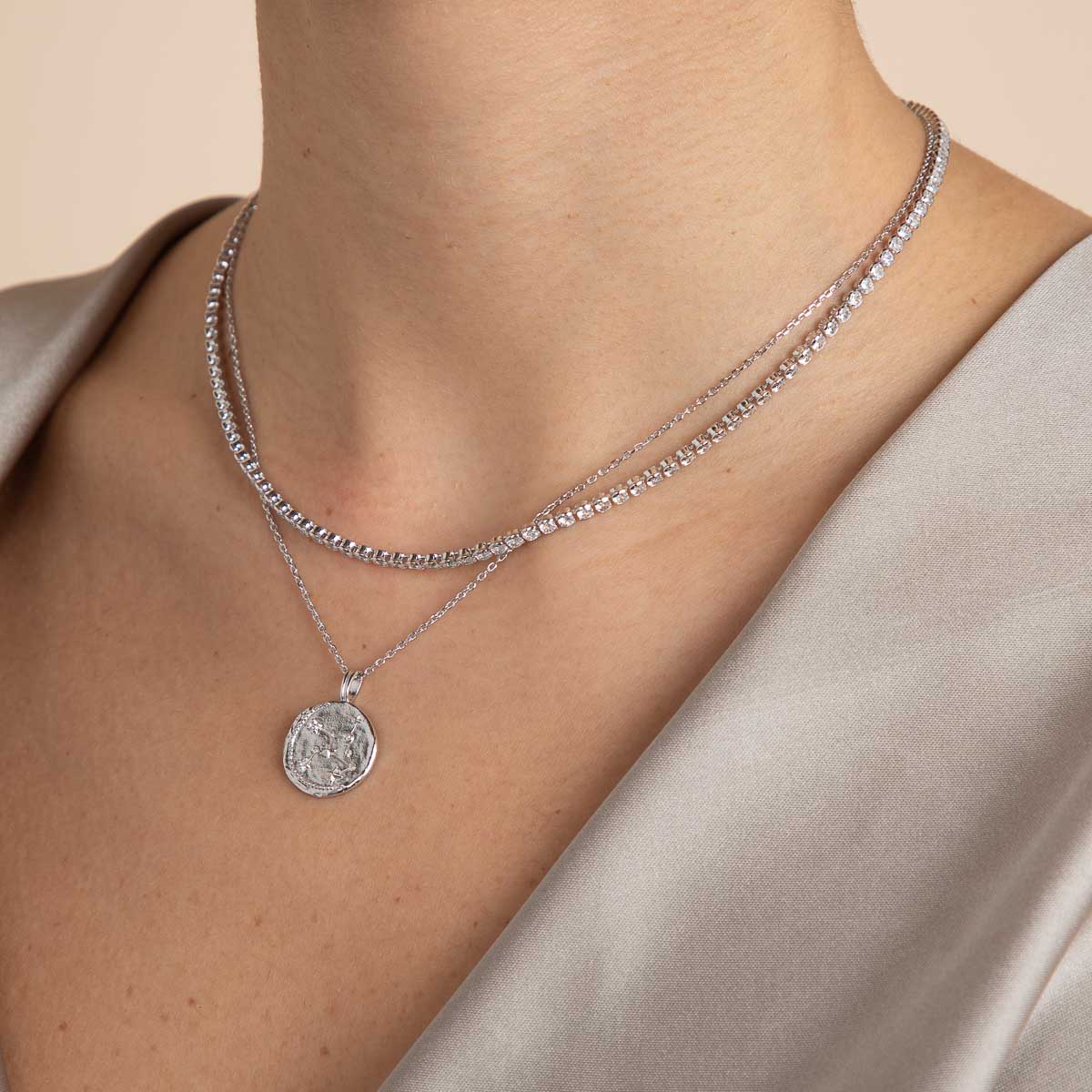 Gleam Tennis Chain Necklace in Silver - Image 3