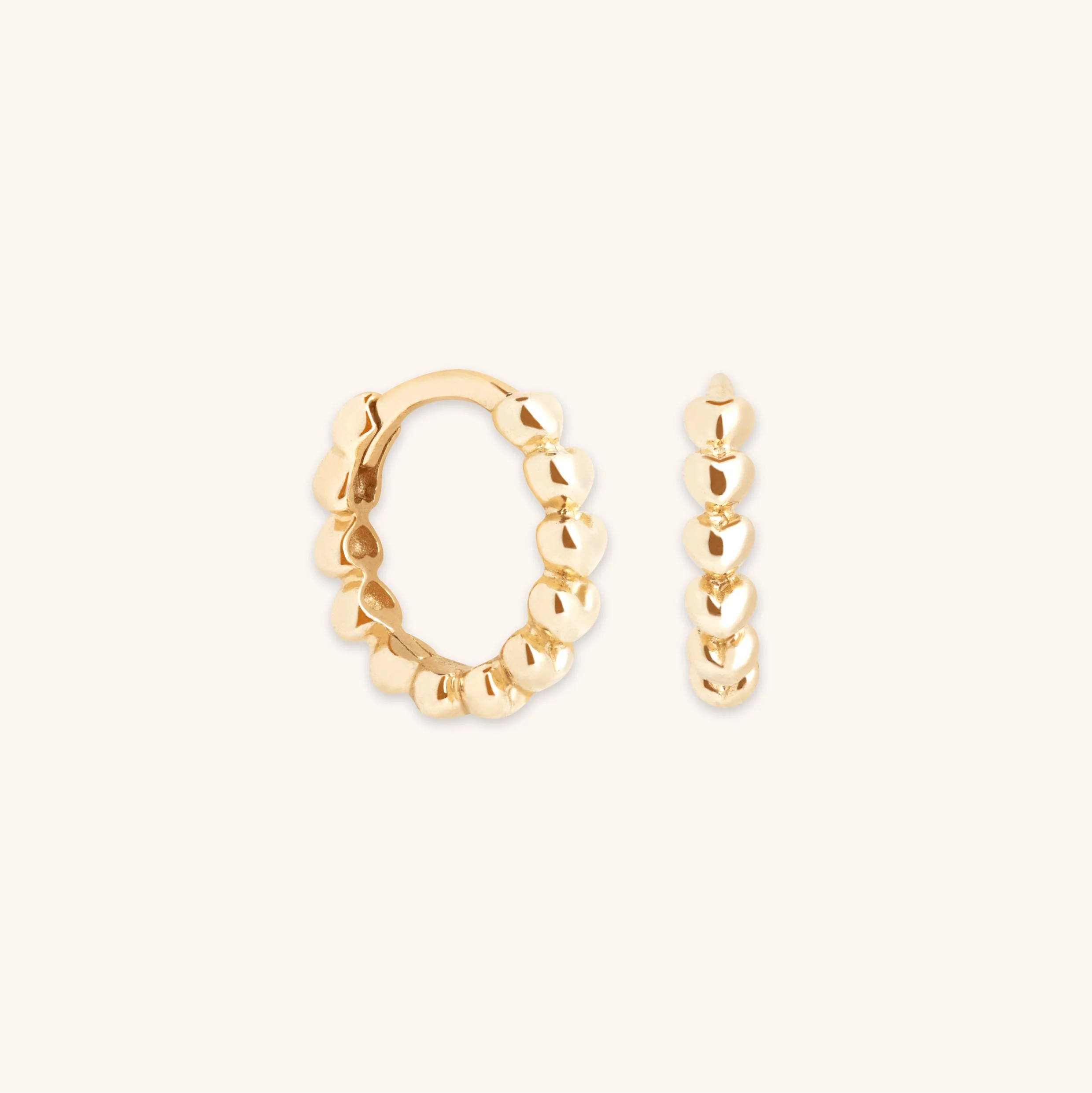 Heart Huggies in Solid Gold