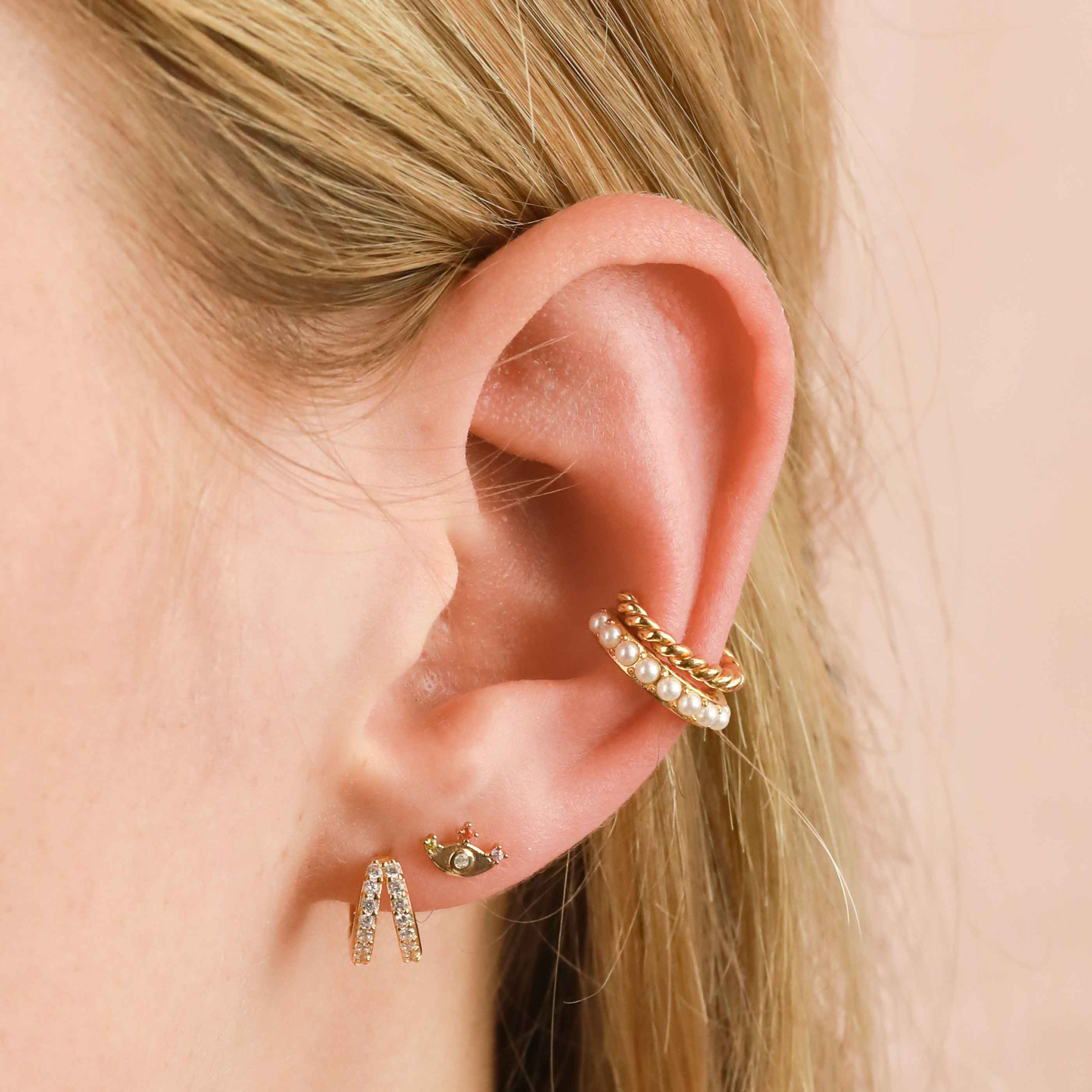 Illusion Crystal Huggies in Gold - Image 5