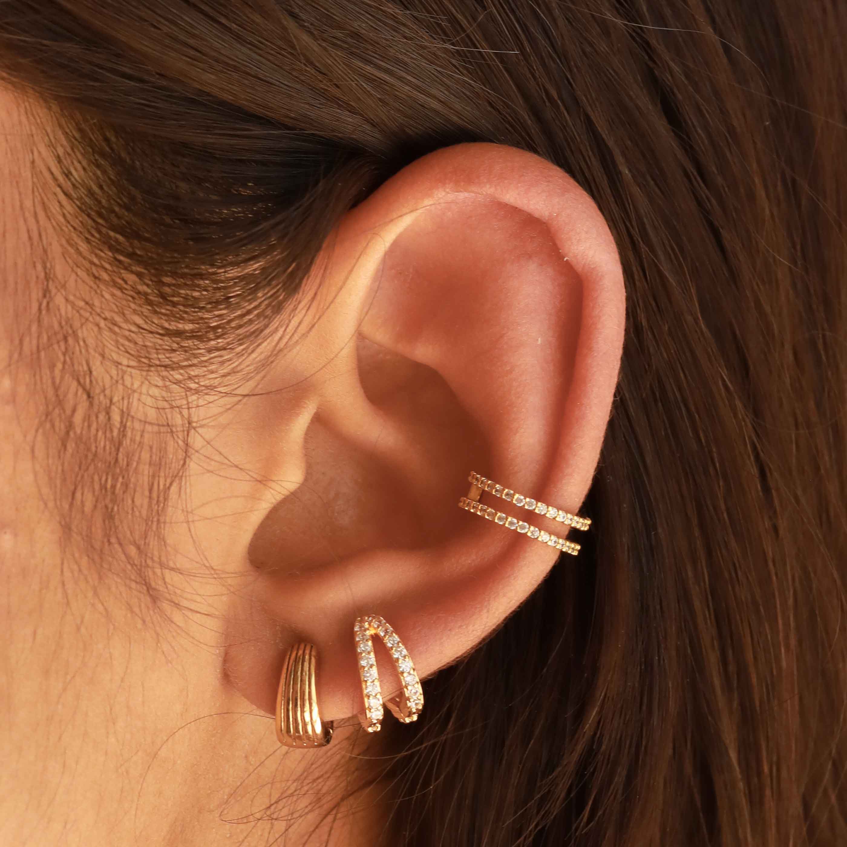 Illusion Crystal Huggies in Gold - Image 6