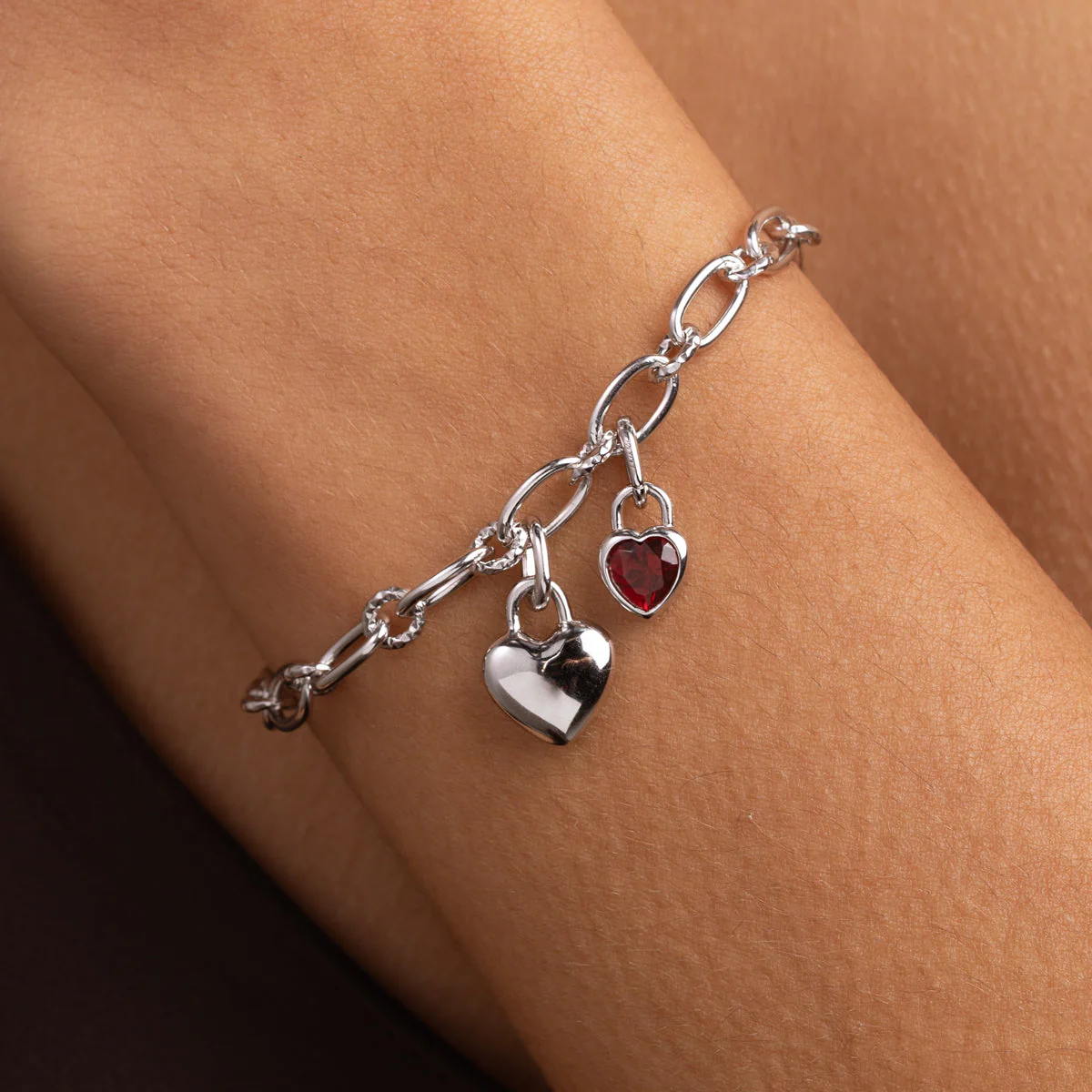 Love Heart Clip Charm in Silver - Image 3