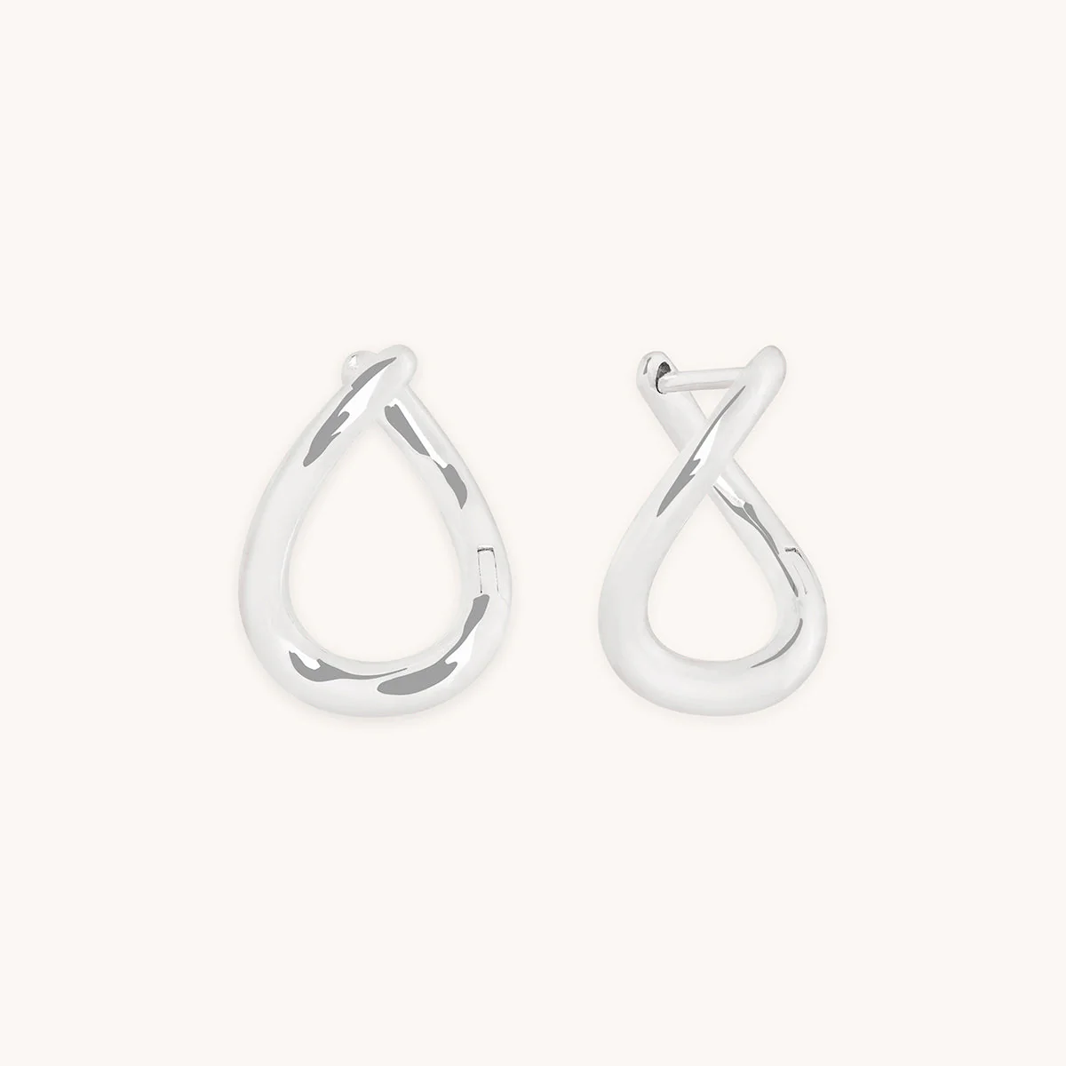 Molten Hoops in Solid White Gold