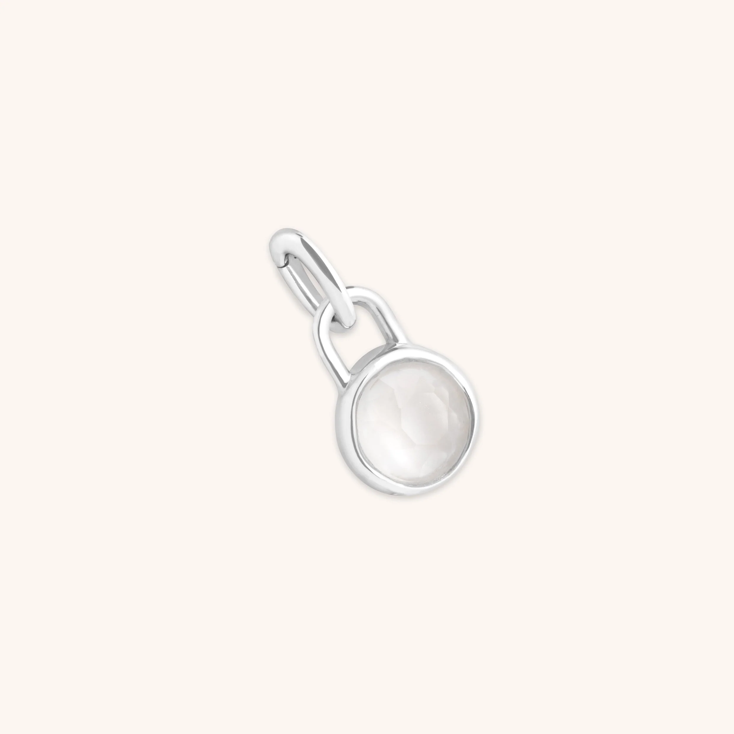 Moonstone June Clip Charm in Silver
