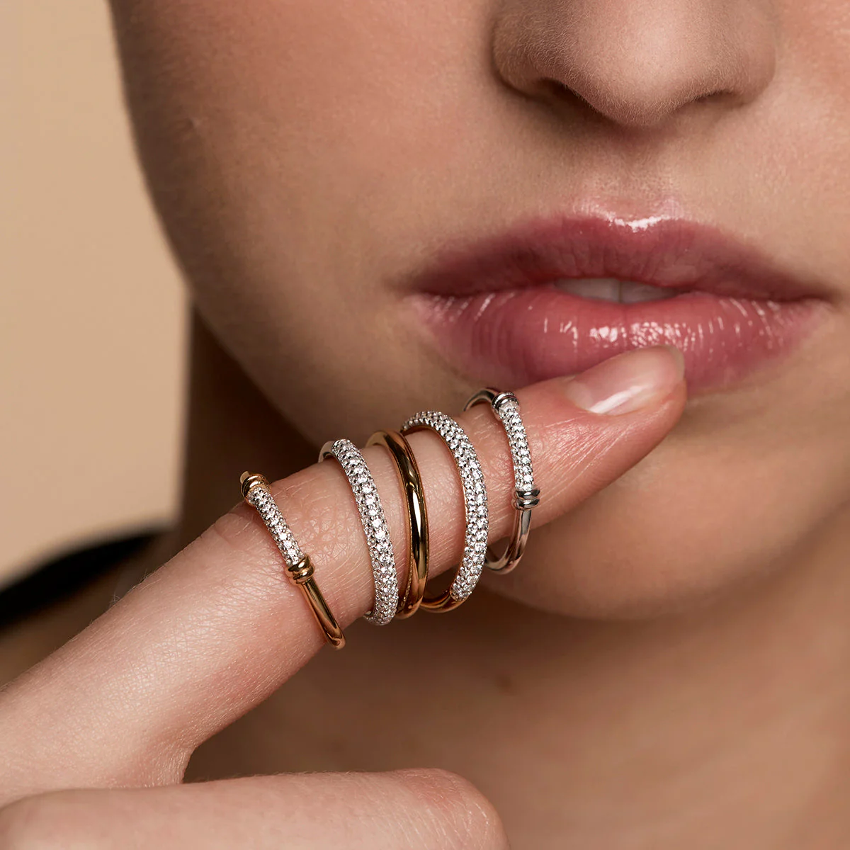 Pavé Knot Ring in Silver - Image 5
