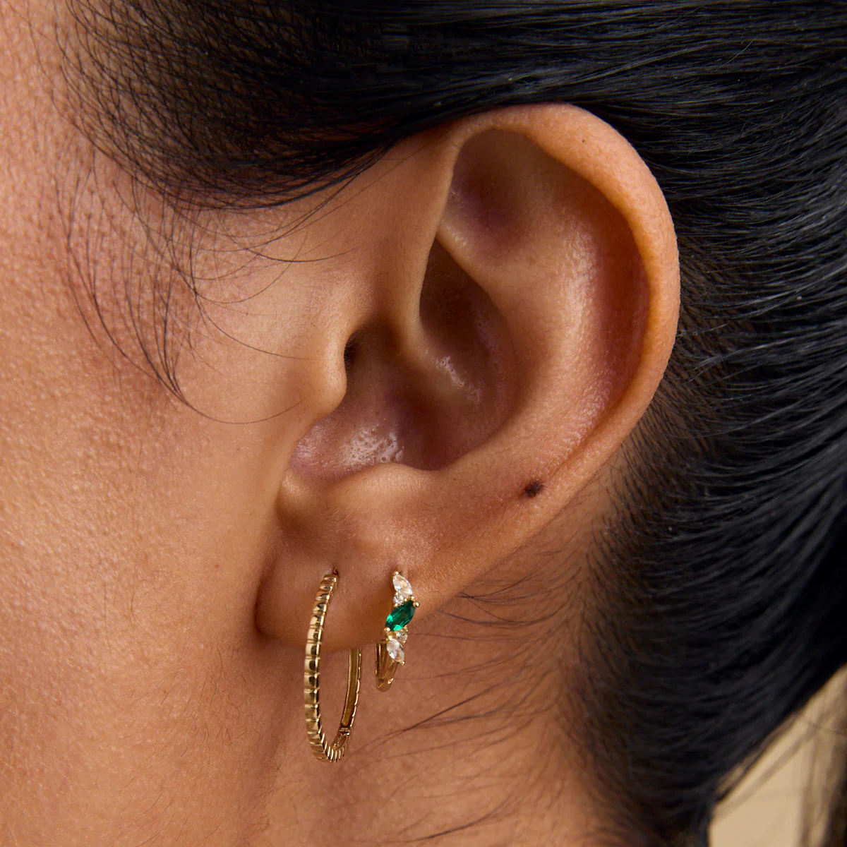 Ridged Hoops in Solid Gold - Image 4