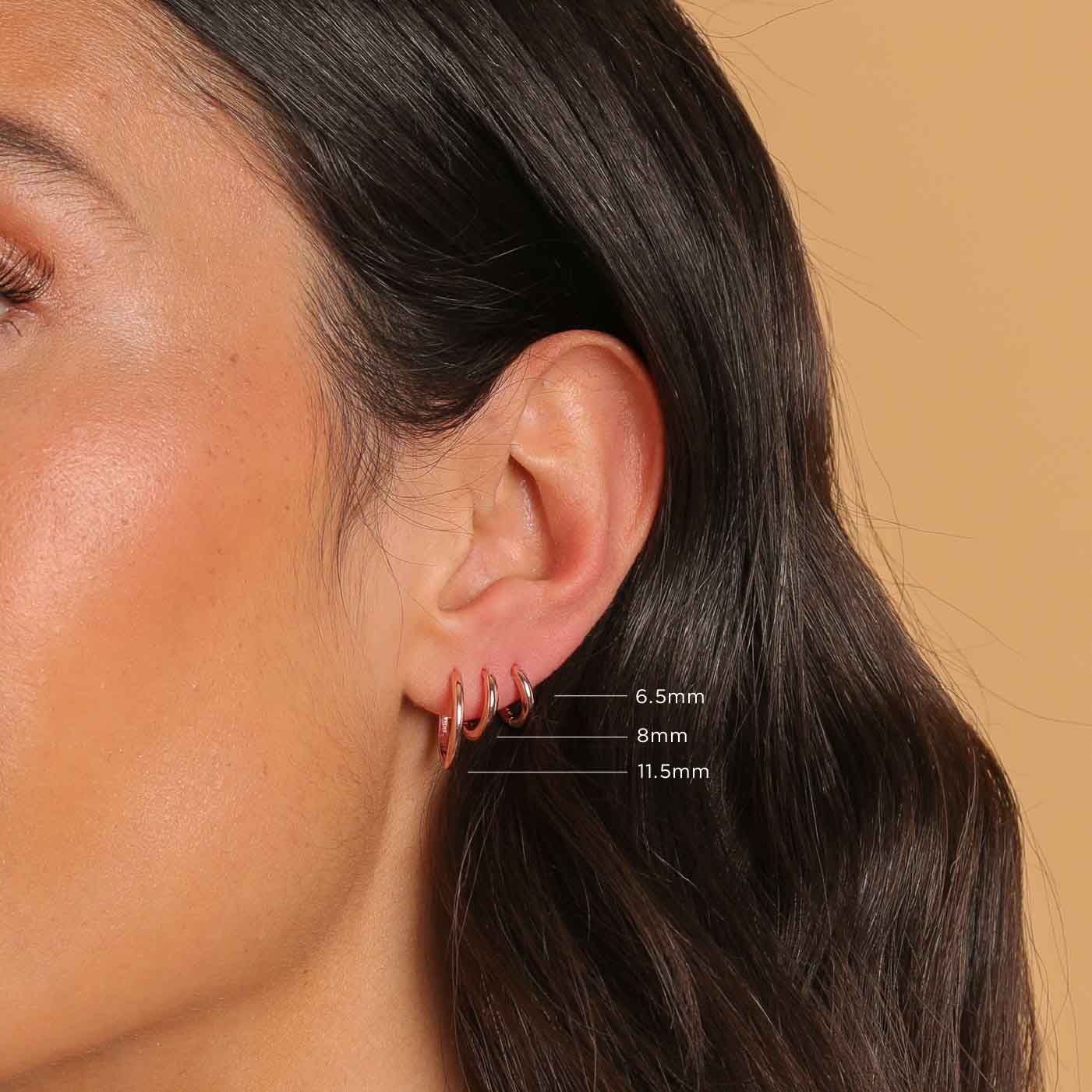 Essential 11.5mm Hoop in Rose Gold - Image 3