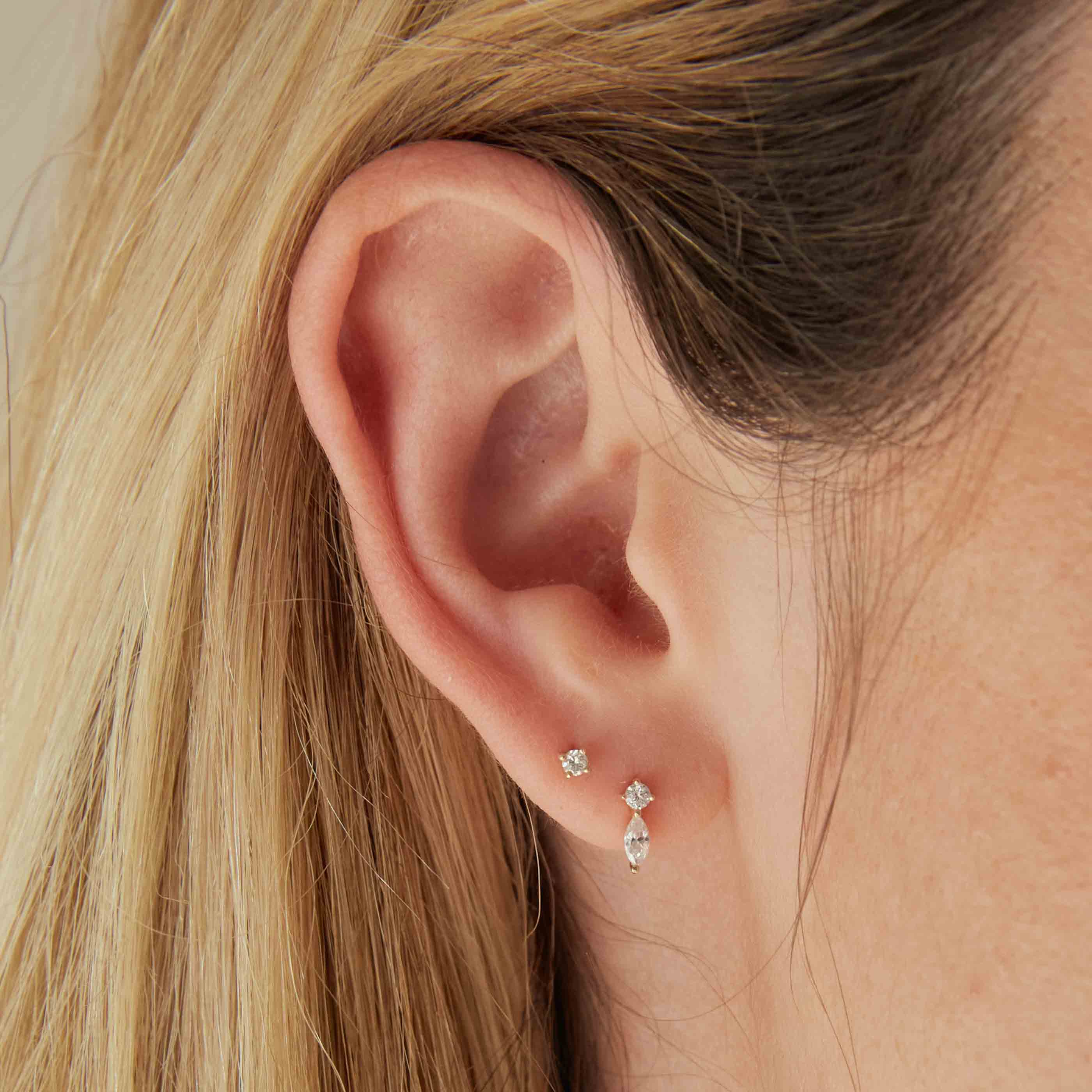 Solid Gold Topaz Piercing Stud - Image 2