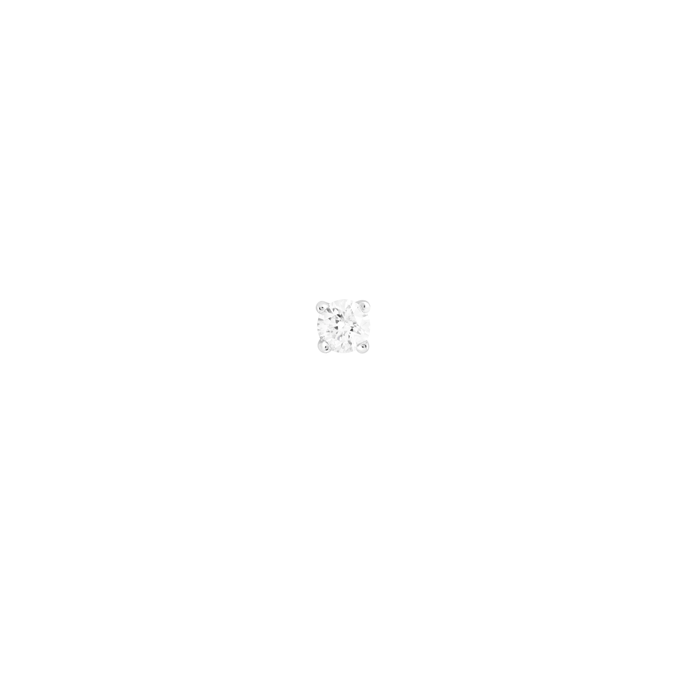 Solid White Gold Diamond Piercing Stud - Image 3