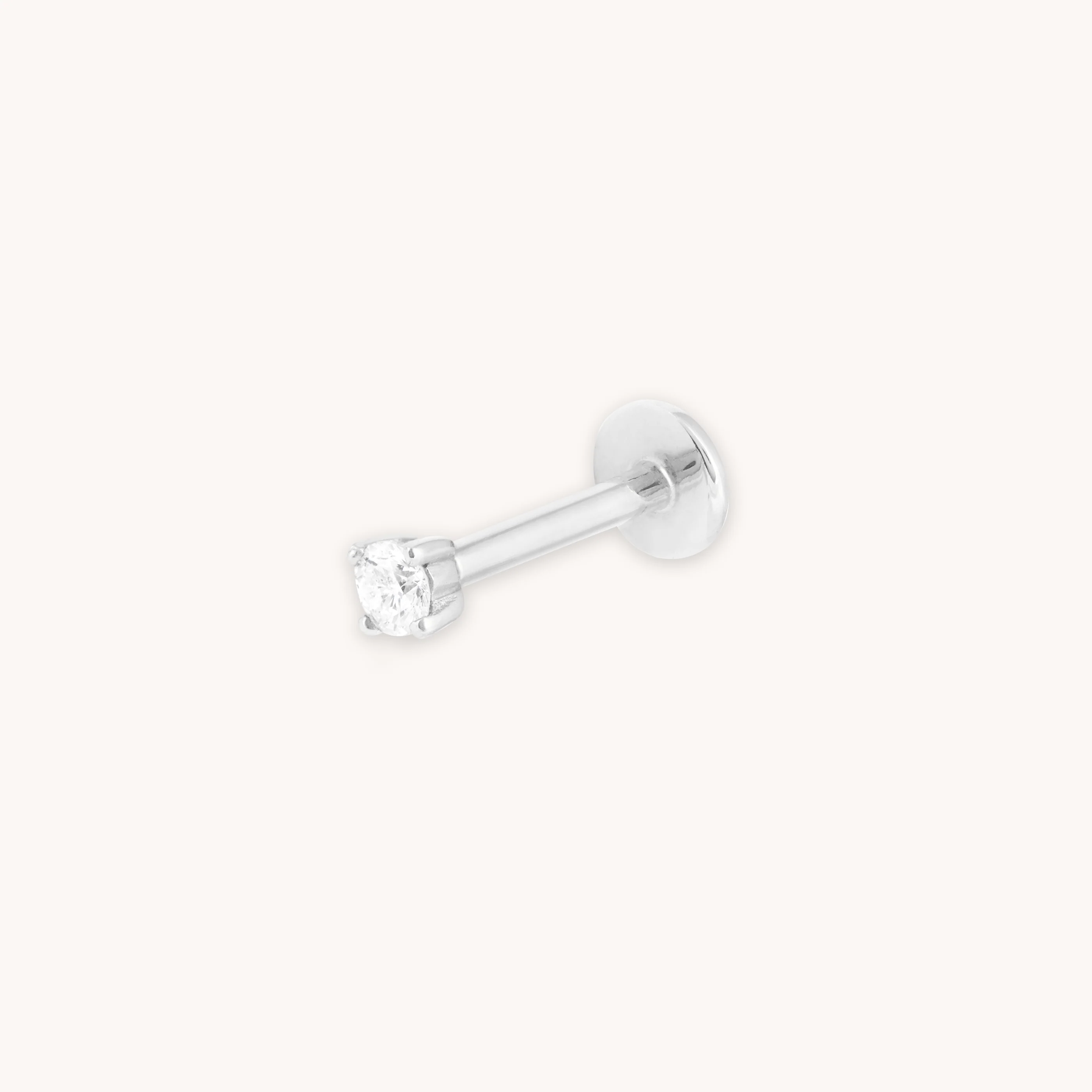 Solid White Gold Diamond Piercing Stud - Image 6