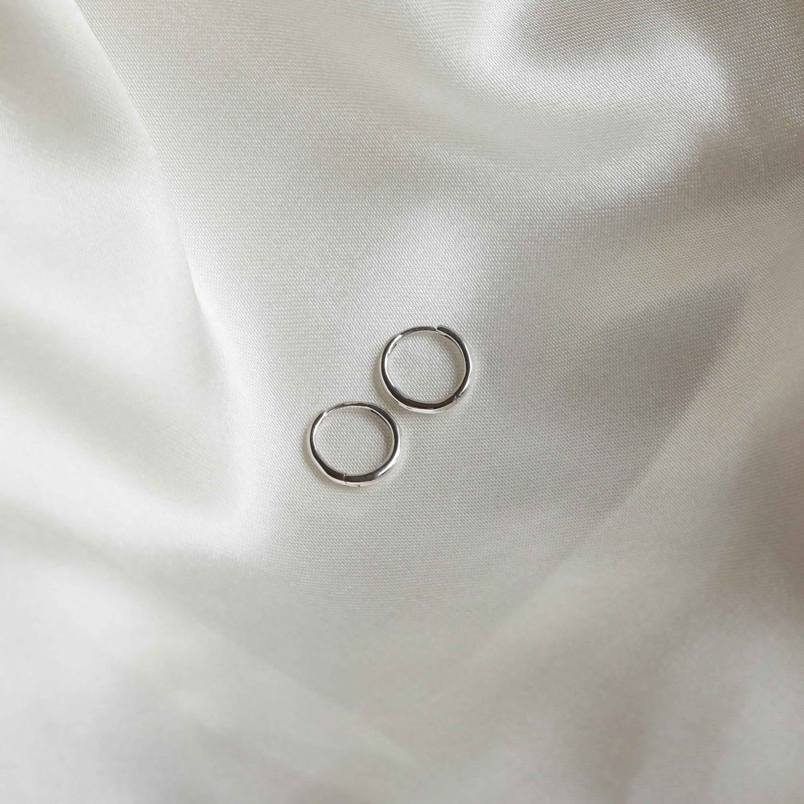 Simple Hoops in Solid White Gold - Image 7