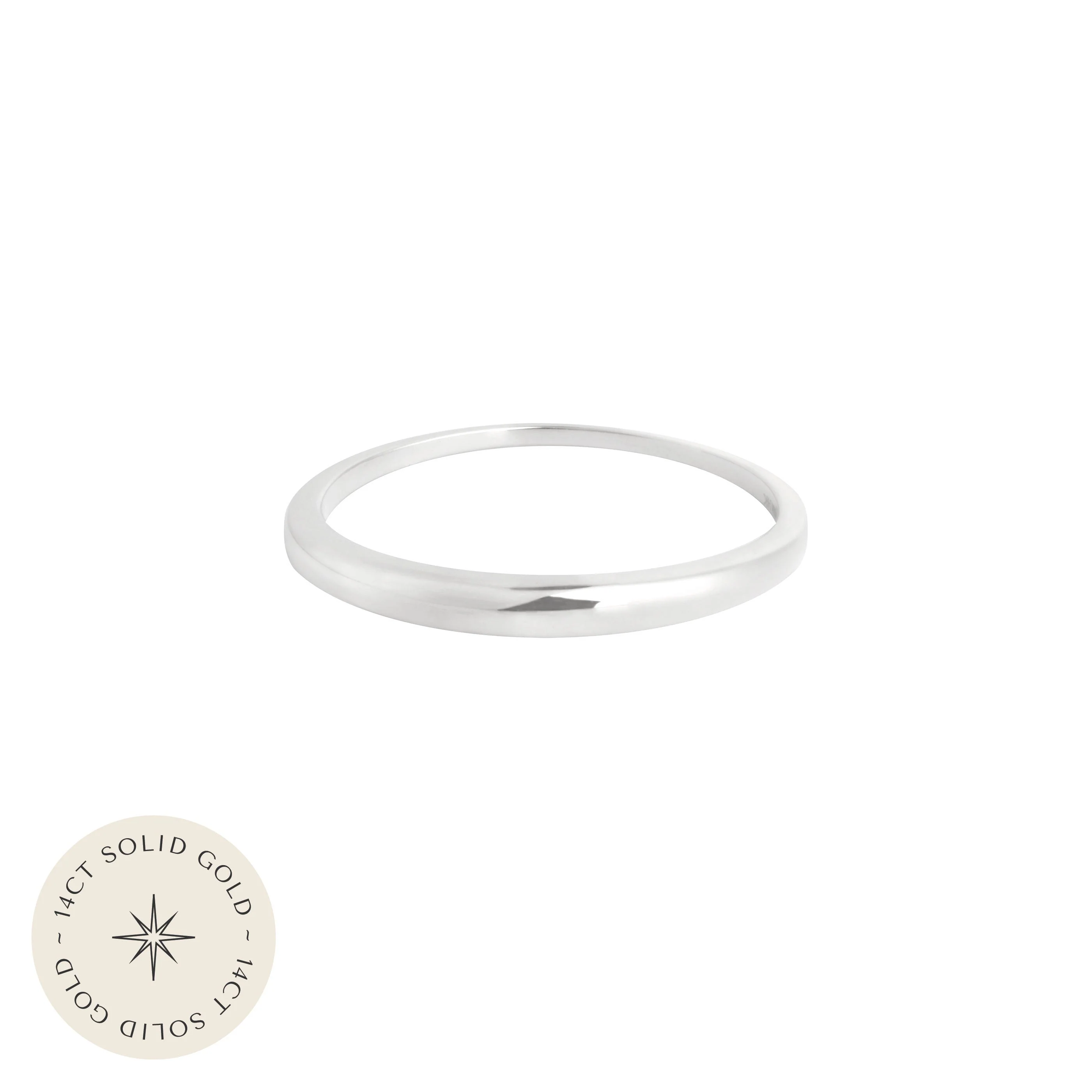 Dome Ring in Solid White Gold - Image 5