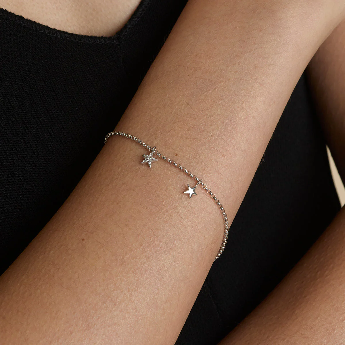 Star Charm 9k White Gold - Image 2