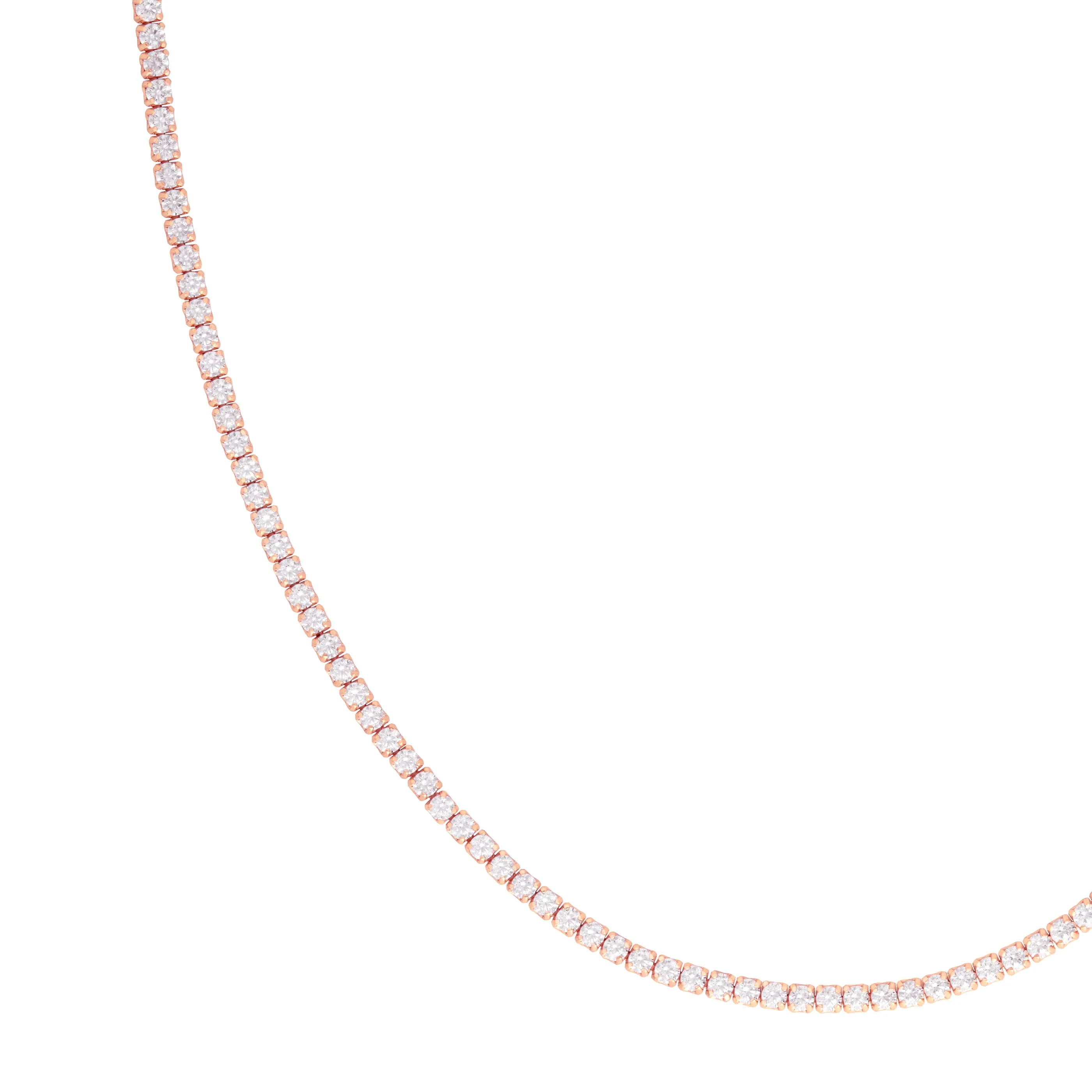 Tennis Chain Necklace in Rose Gold - Image 4