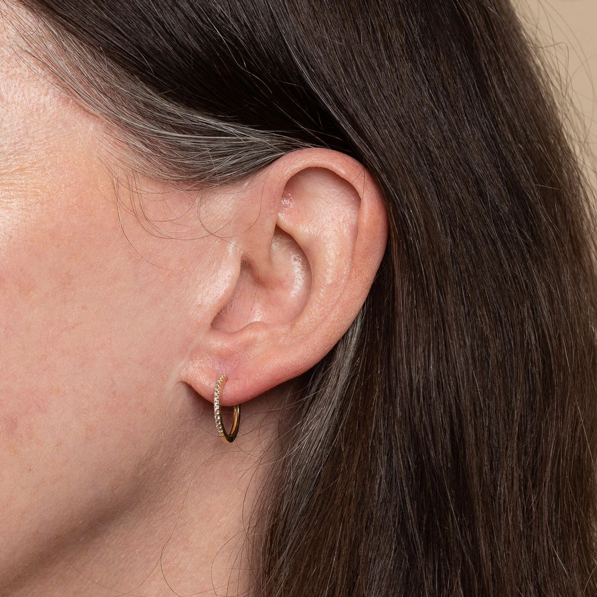 Topaz 12mm Hoops in Solid Gold - Image 2