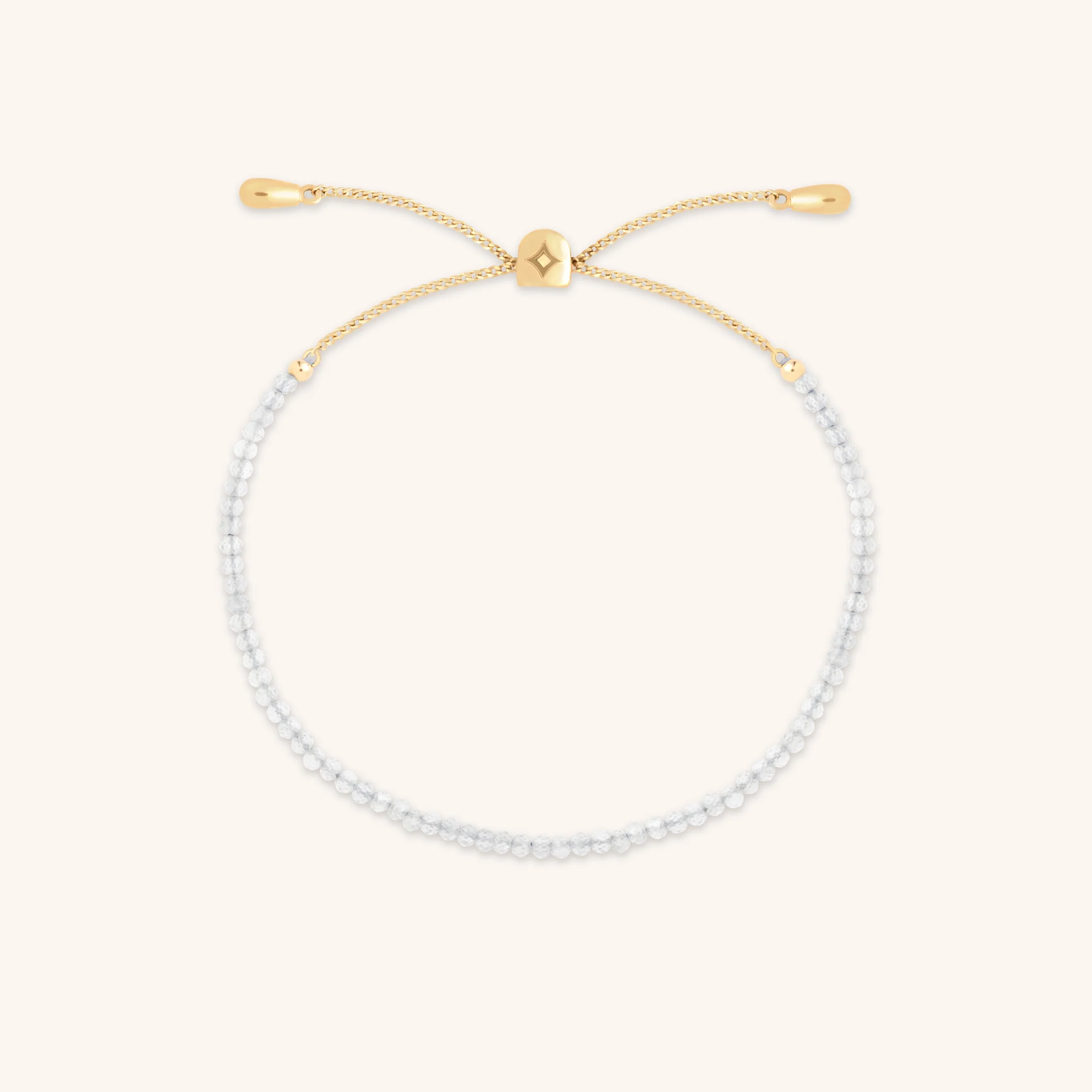 Topaz April Beaded Bracelet in Solid Gold